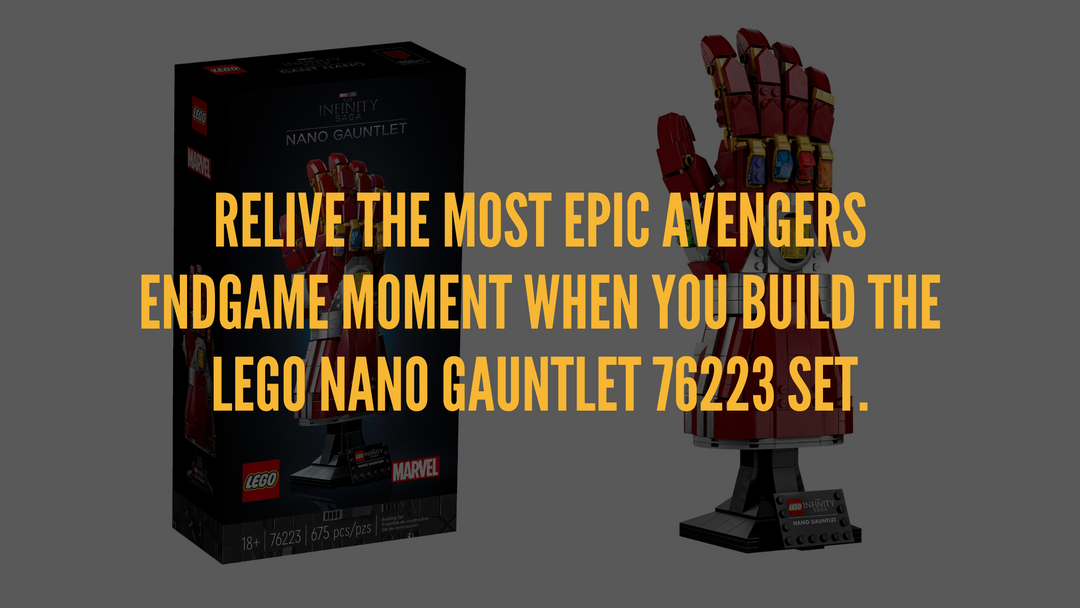 Relive the most epic Avengers endgame moment when you build the LEGO® Nano Gauntlet 76223 Set.