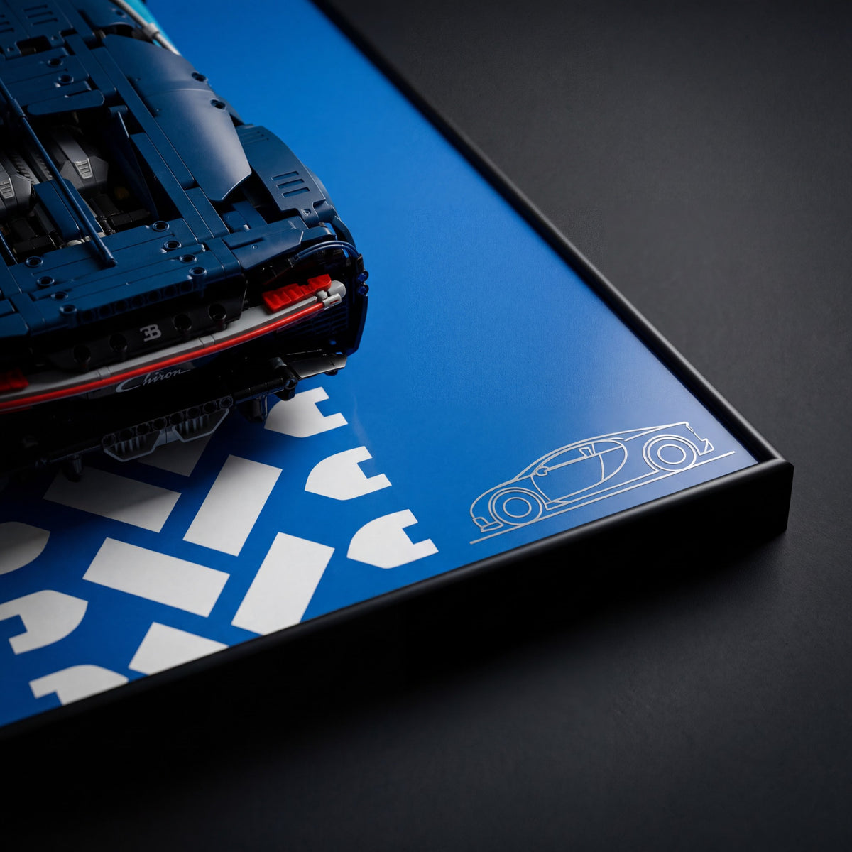 Bugatti Chiron 42083 wall-mount macro detail