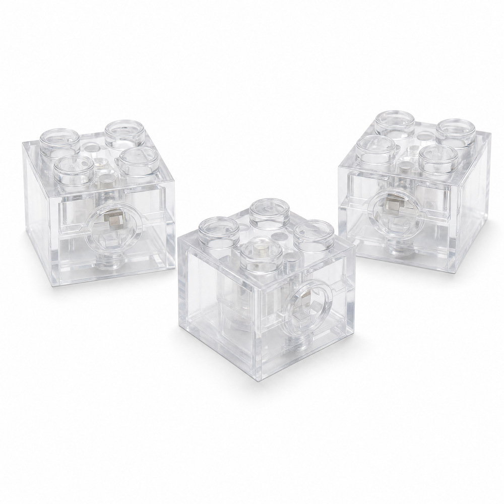 Clear LED Light Bricks product on white