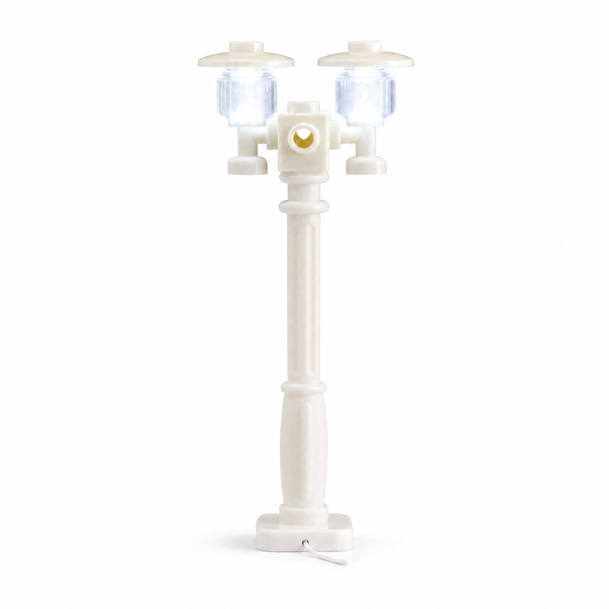 Double LED lamp post cool white for LEGO