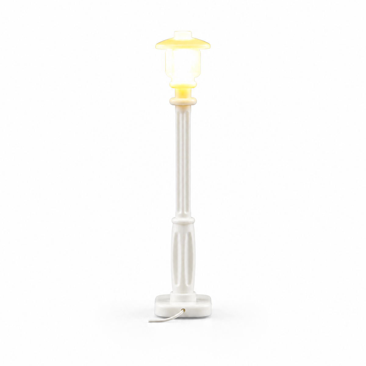 Single LED lamp post warm yellow for LEGO