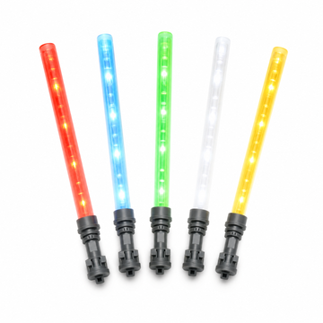 LED lightsabers for LEGO minifigures, five colors