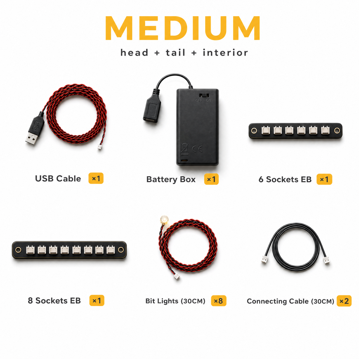 Custom Car Lighting Kit for LEGO® — Medium contents