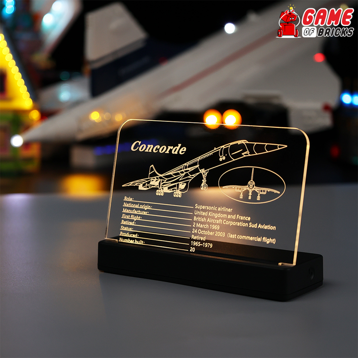 Plaque signalétique LED pour Concorde 10318