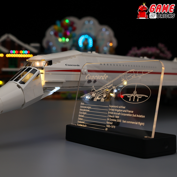 Plaque signalétique LED pour Concorde 10318