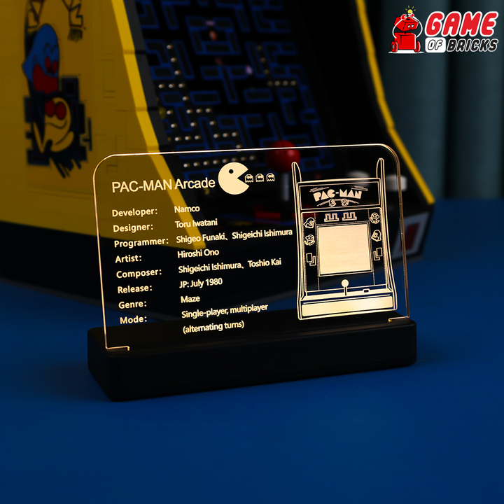 LED Nameplate for LEGO PAC-MAN Arcade 10323