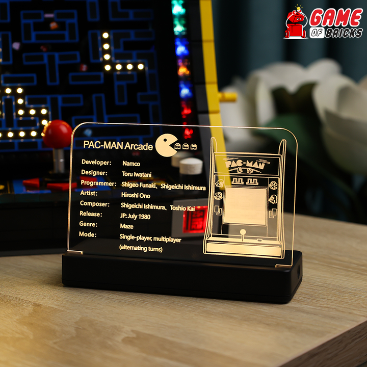 LED Nameplate for LEGO PAC-MAN Arcade 10323