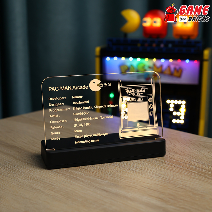 LED Nameplate for LEGO PAC-MAN Arcade 10323