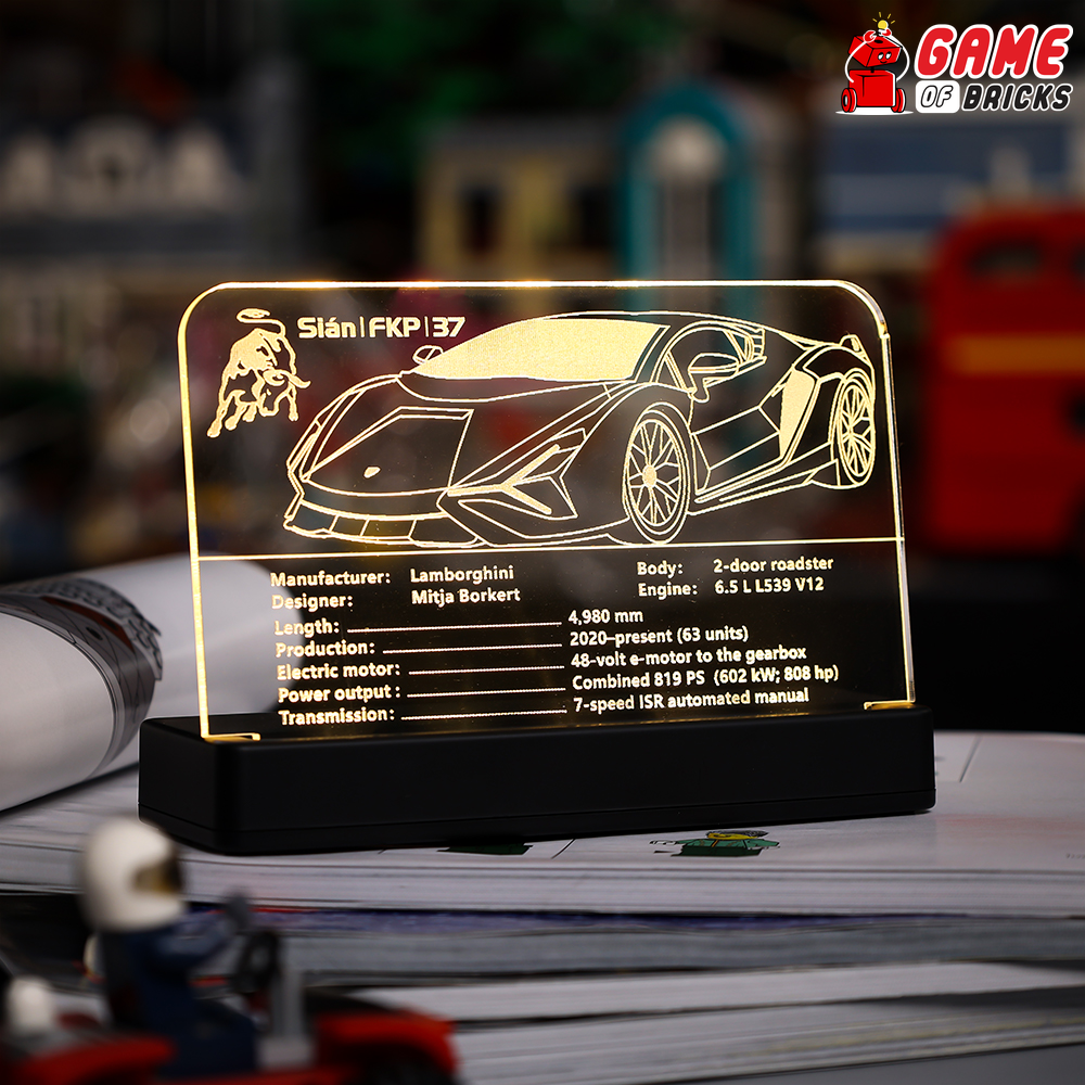 LED Nameplate for LEGO Lamborghini Sián FKP 37 42115