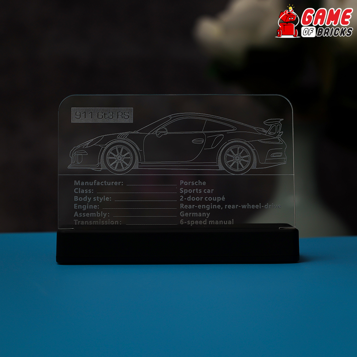 LED Nameplate for LEGO Porsche 911 GT3 RS 42056