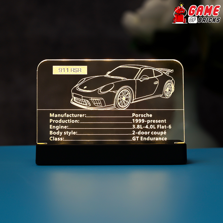 LED Nameplate for LEGO Porsche 911 RSR 42096