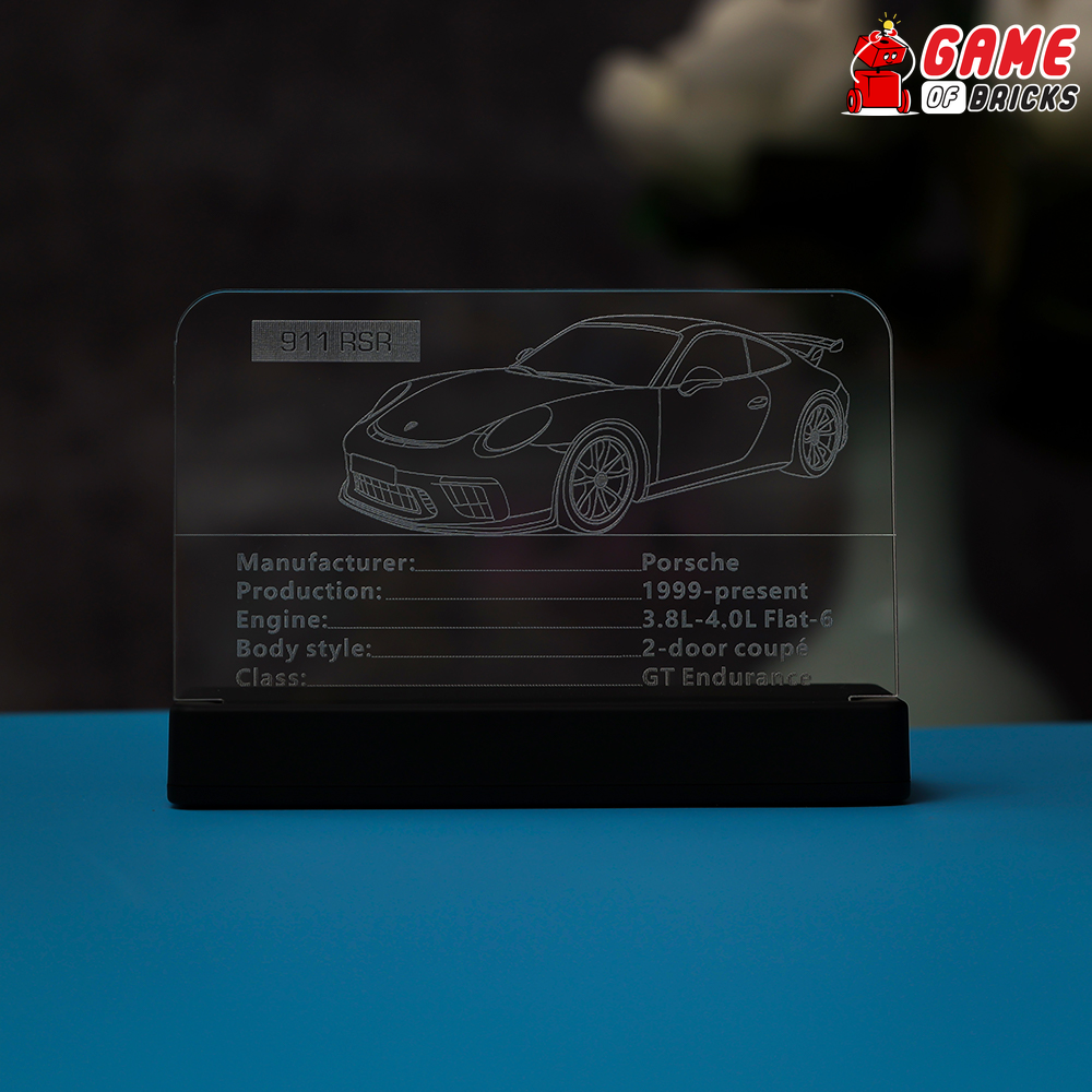 LED Nameplate for LEGO Porsche 911 RSR 42096